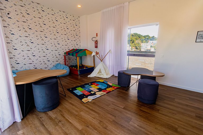 Flat em espaço com coworking